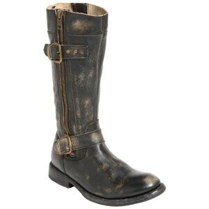 Bed Stu GoGo Black Hand Wash Cobbler Series Mid-Calf Moto Style Boot Size 6